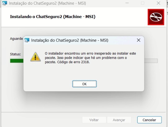 Erro 2318 do Windows Installer